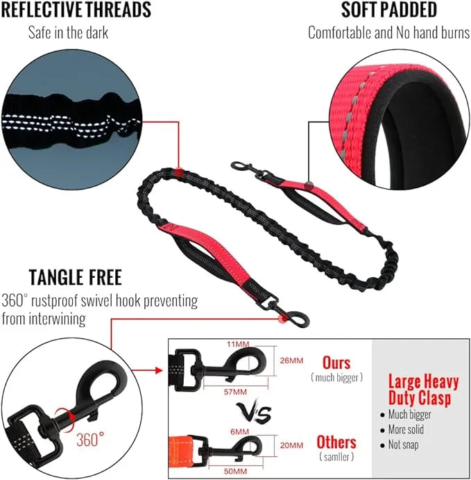 Hands Free Dog Leash with Zipper Pouch