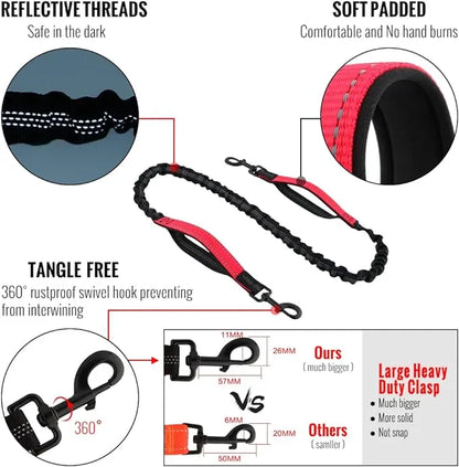 Hands Free Dog Leash with Zipper Pouch